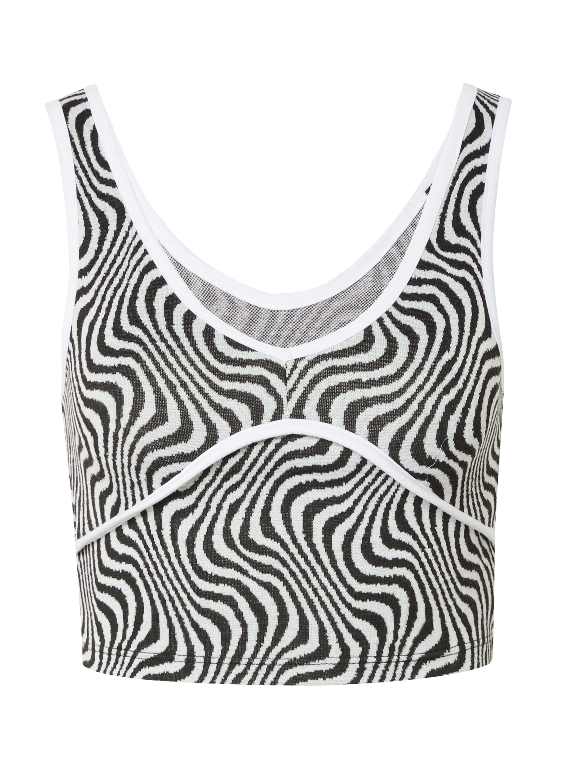 Nasty Gal Topp helehall / must / valge, Tootevaade