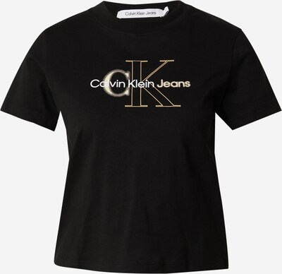 Calvin Klein Jeans T-Shirt in chamois / schwarz / weiß, Produktansicht