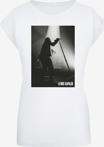 Merchcode Shirt 'Lewis Capaldi - Live Photo' in Wit: voorkant