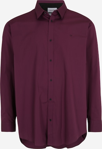 Calvin Klein Big & Tall Slim fit Button Up Shirt in Purple: front