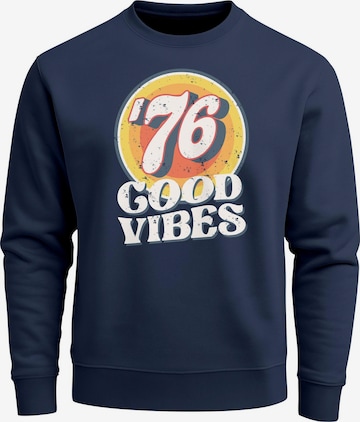 Neverless Sweatshirt 'Good Vibes '76' in Blau: Vorderseite