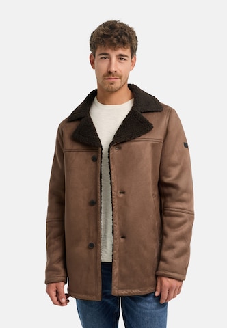 INDICODE JEANS Winterjas 'Crocky' in Bruin: voorkant