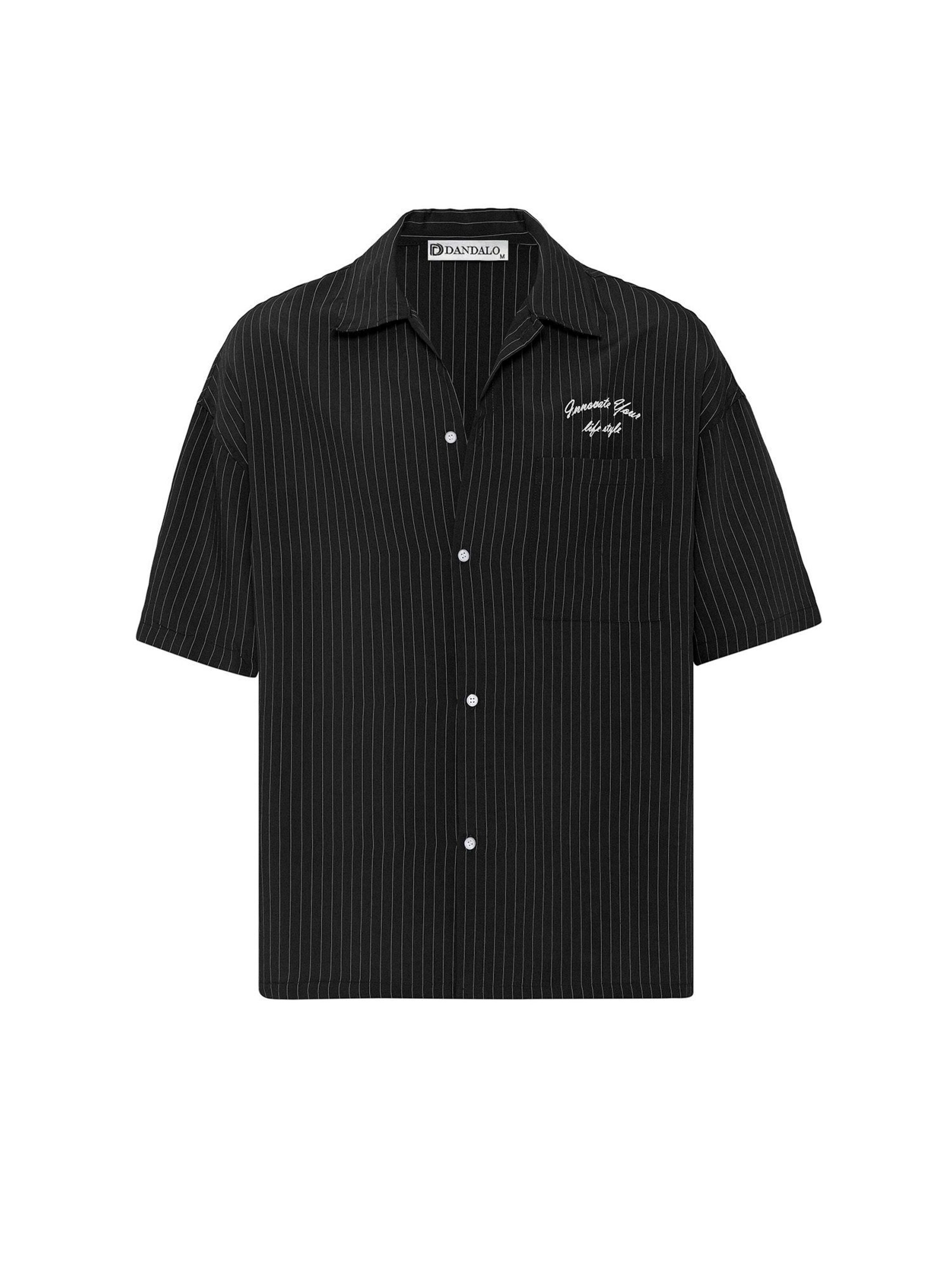 Dandalo Comfort fit Button Up Shirt in Black: front
