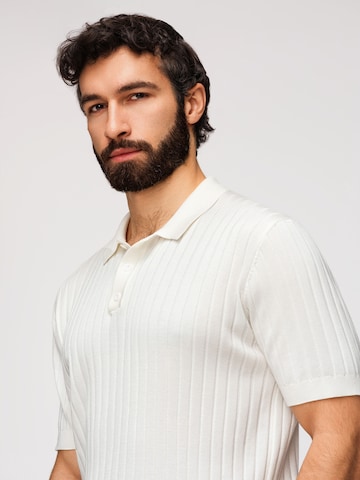 Ombre Poloshirt in Weiß