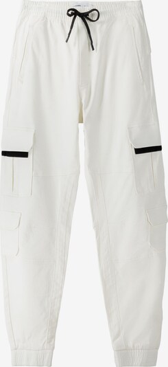 Pantaloni cu buzunare Bershka pe negru / alb, Vizualizare produs