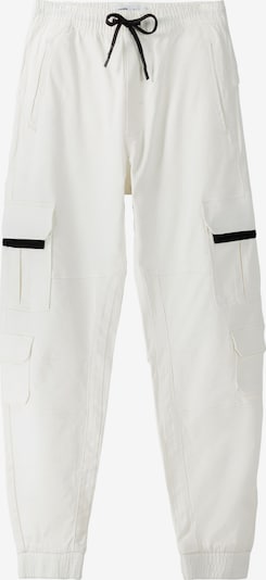 Pantaloni cu buzunare Bershka pe negru / alb, Vizualizare produs