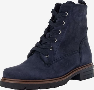 GABOR Lace-Up Ankle Boots in Blue: front