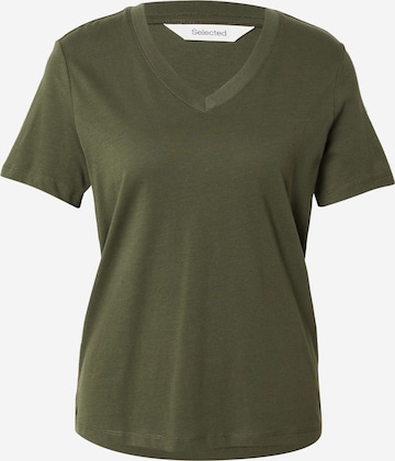 SELECTED Shirt 'SLFESSENTIAL' in Grün: Vorderseite