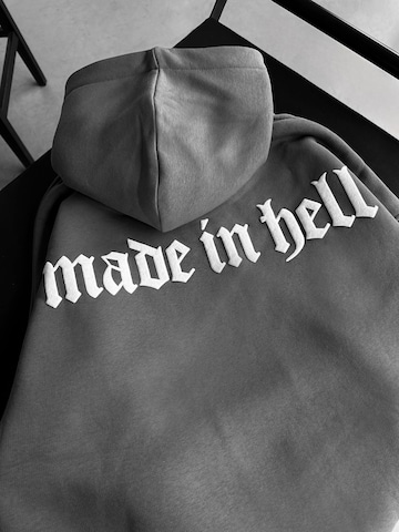 Kleidermafia - Sudadera 'Oversize Made in Hell Hoodie - Anthracite' en gris