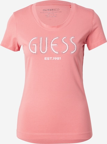 GUESS Футболка в Ярко-розовый: спереди