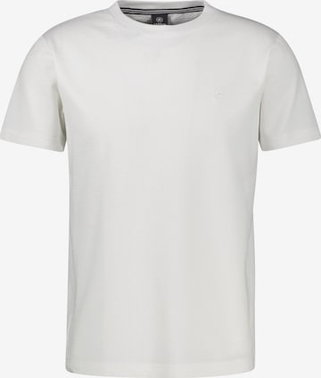 LERROS T-Shirt in softer Seersucker-Qualität mit bequemem O-Neck in Weiß: Vorderseite