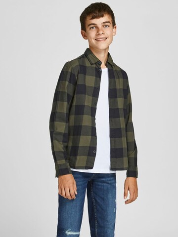 Jack & Jones Junior Regular fit Риза 'Gingham' в зелено: отпред