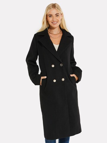 Threadbare Between-Seasons Coat 'Marley' in Black: front