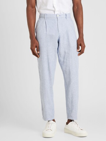 JACK & JONES Regular Pleat-Front Pants 'BILL CAIRO' in Blue: front