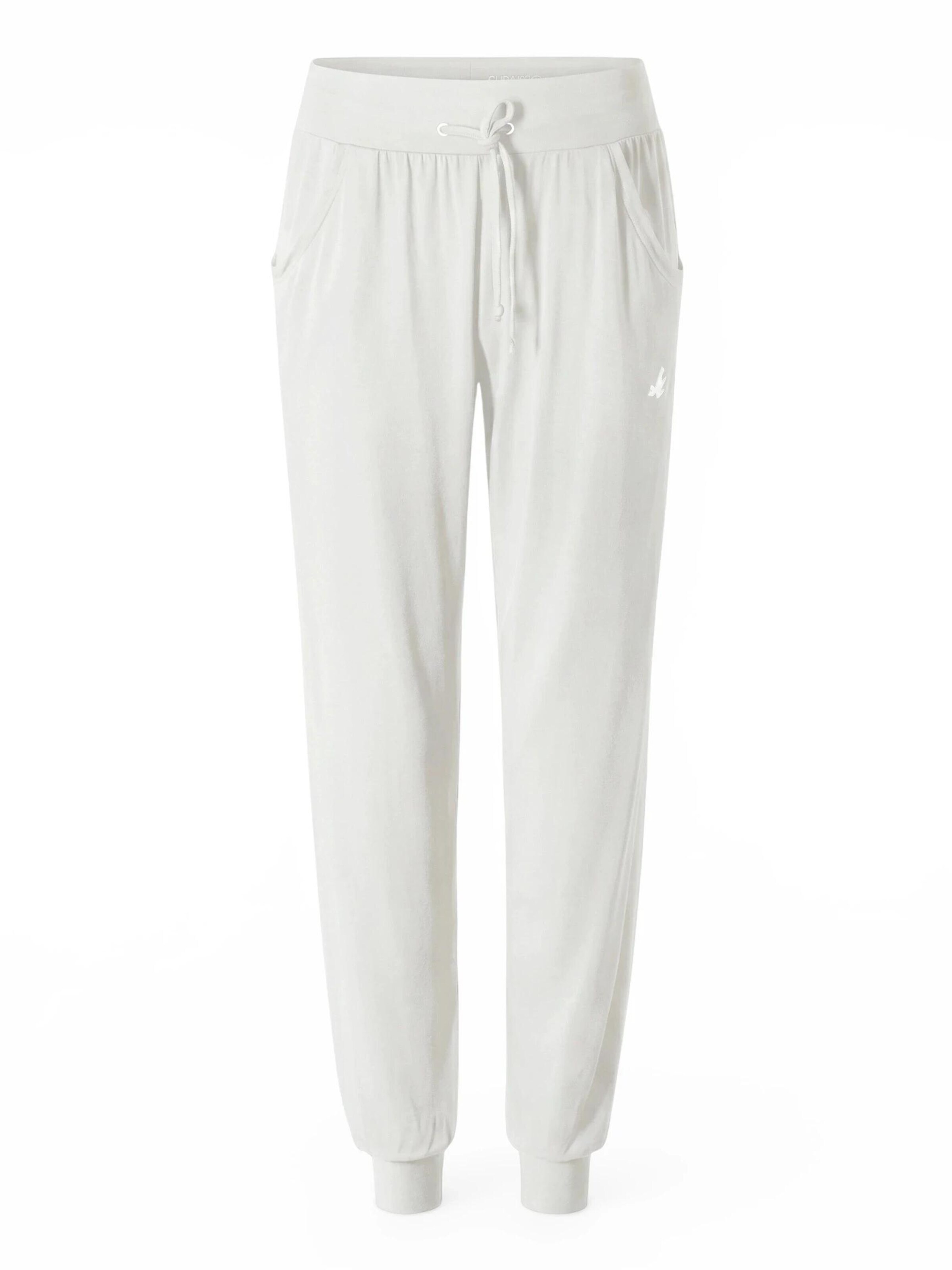 CURARE Yogawear Tapered Sporthose 'Yogahose Wide -  White'‌‌ in Weiß: Vorderseite