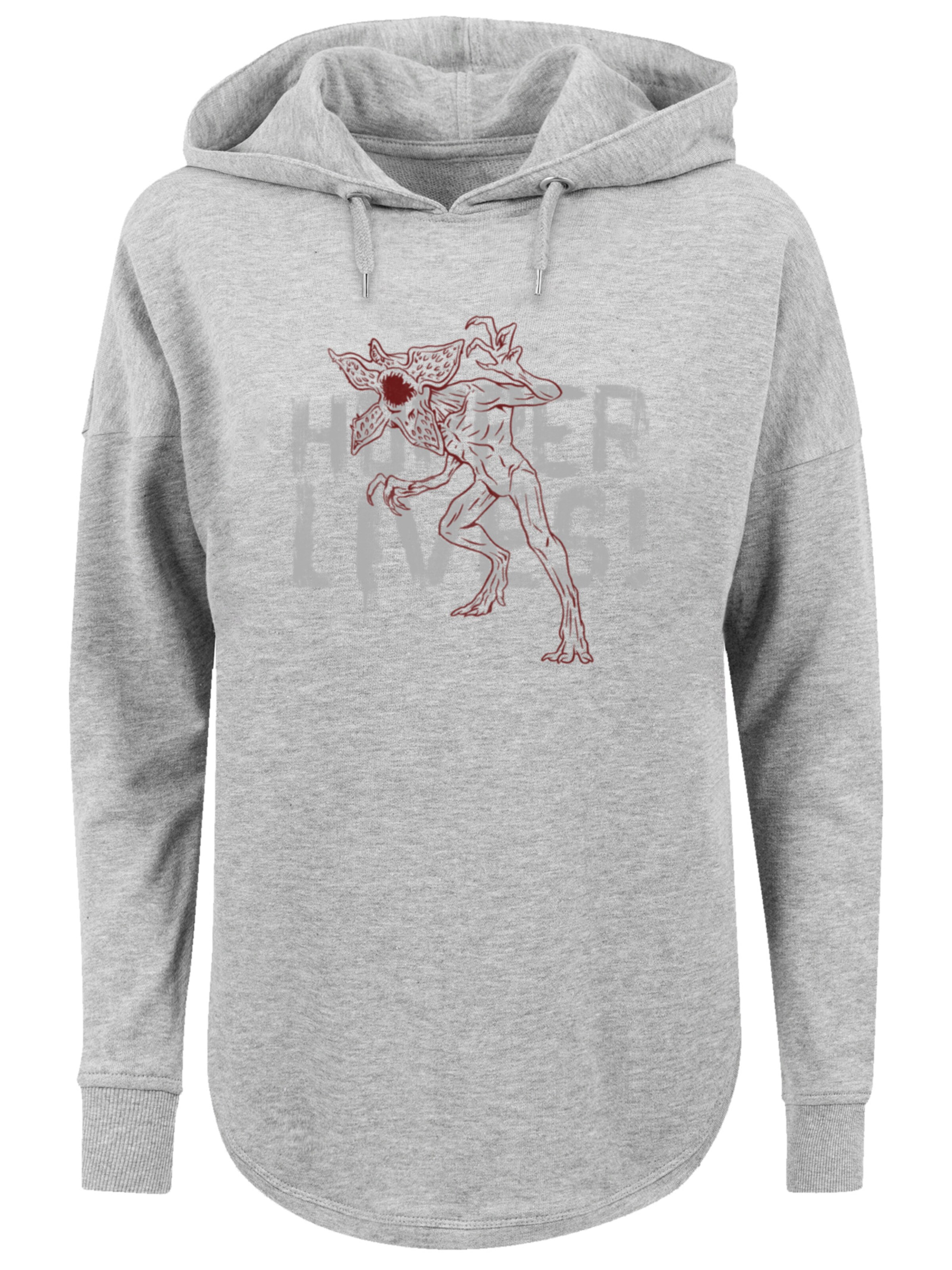 F4NT4STIC Sweatshirt 'Stranger Things Hoppers Live Netflix TV Series' in Grijs: voorkant