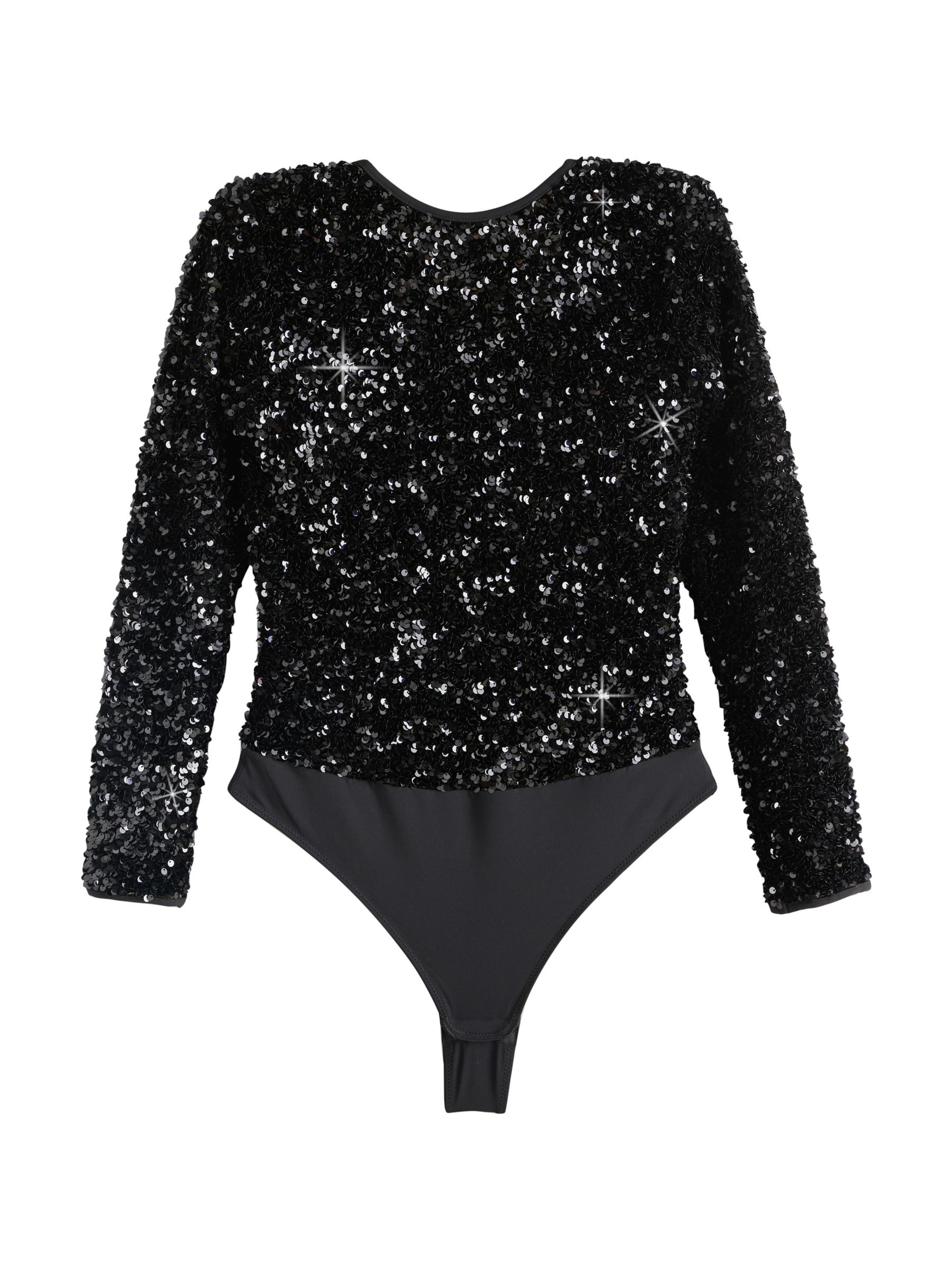 Lipsy Shirt bodysuit in Black: front