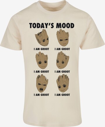 ABSOLUTE CULT Shirt 'Guardians Of The Galaxy Vol 2 - Groot Todays Mood' in Beige: voorkant