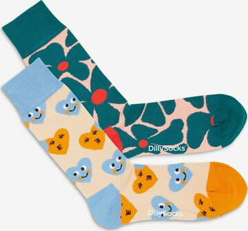 Chaussettes 'Happy Place' DillySocks en mélange de couleurs : devant