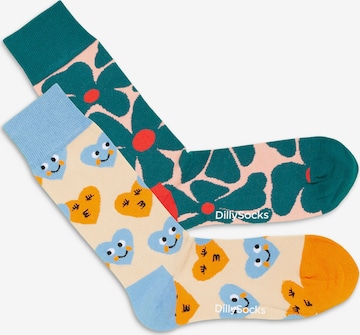 DillySocks Sokken 'Happy Place' in Gemengde kleuren: voorkant