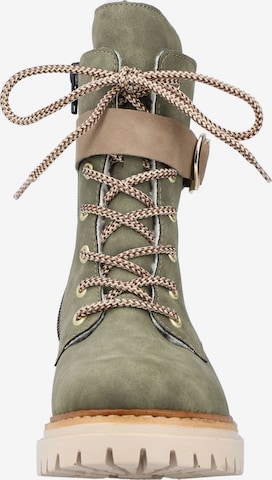 Rieker Lace-Up Ankle Boots in Green