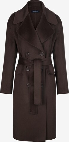 Fadenmeister Berlin Between-Seasons Coat 'New Wool' in Brown: front