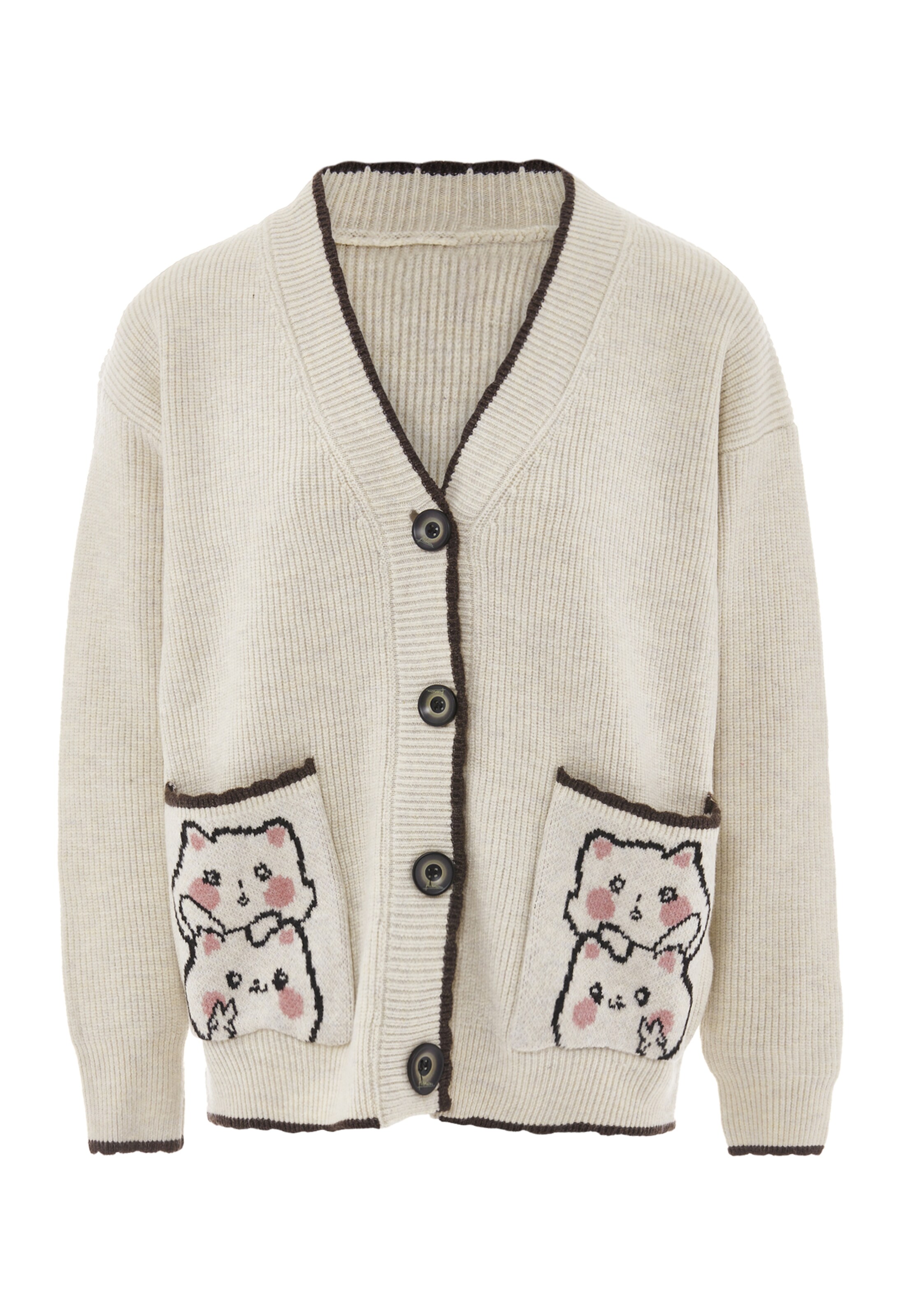 IMMY - Casaco de malha em branco: frente