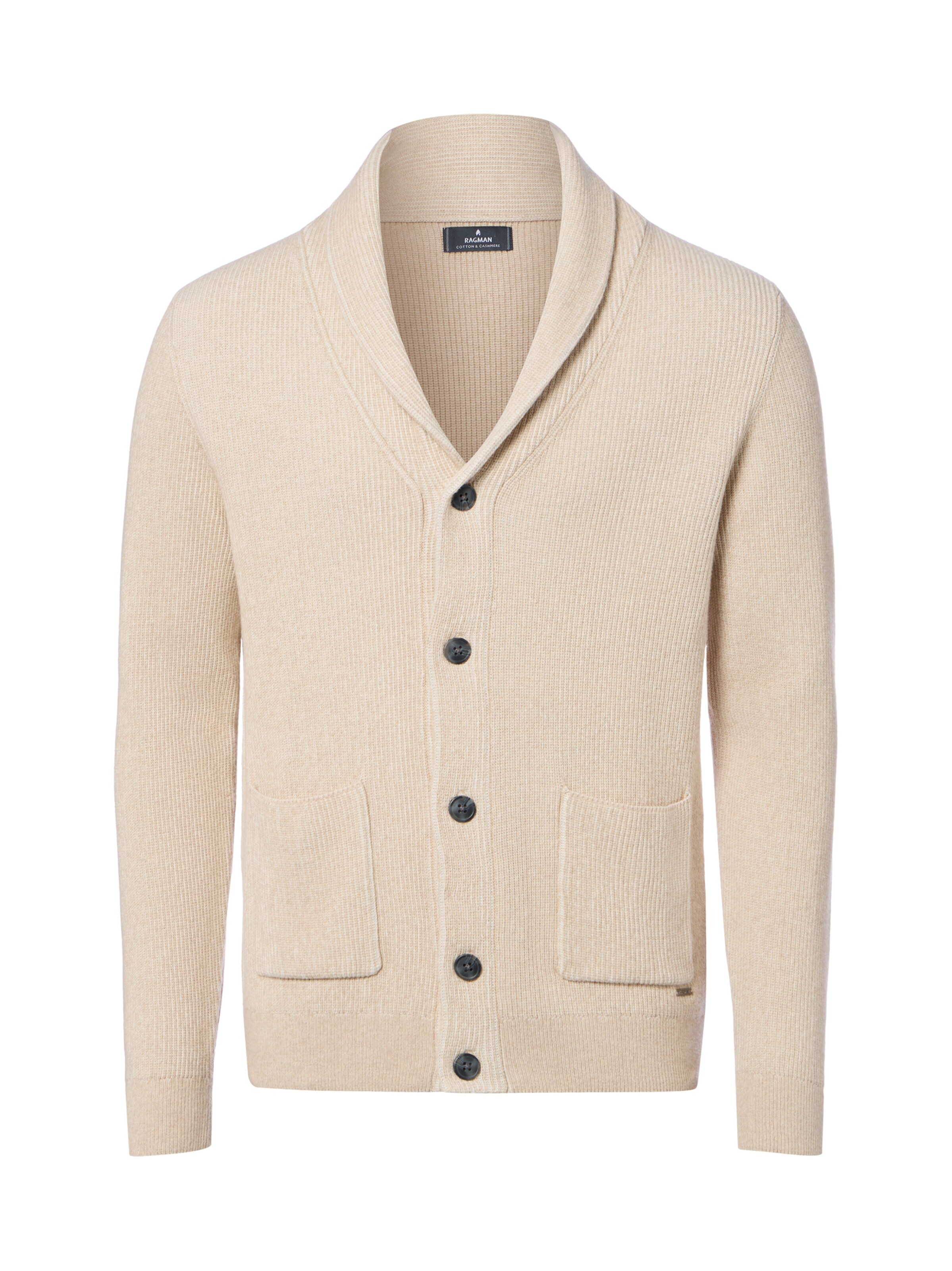 Ragman Strickjacke in Beige: Vorderseite