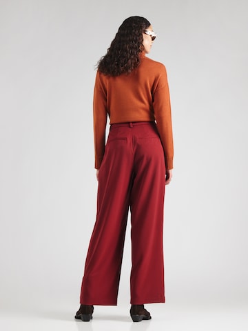 MSCH COPENHAGEN Wide leg Pleat-Front Pants 'Henrika' in Red