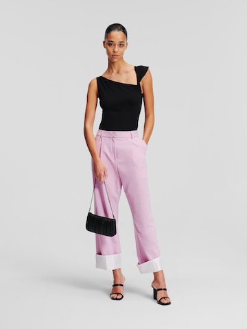 Karl Lagerfeld Shirtbody 'Asymmetric' in Schwarz