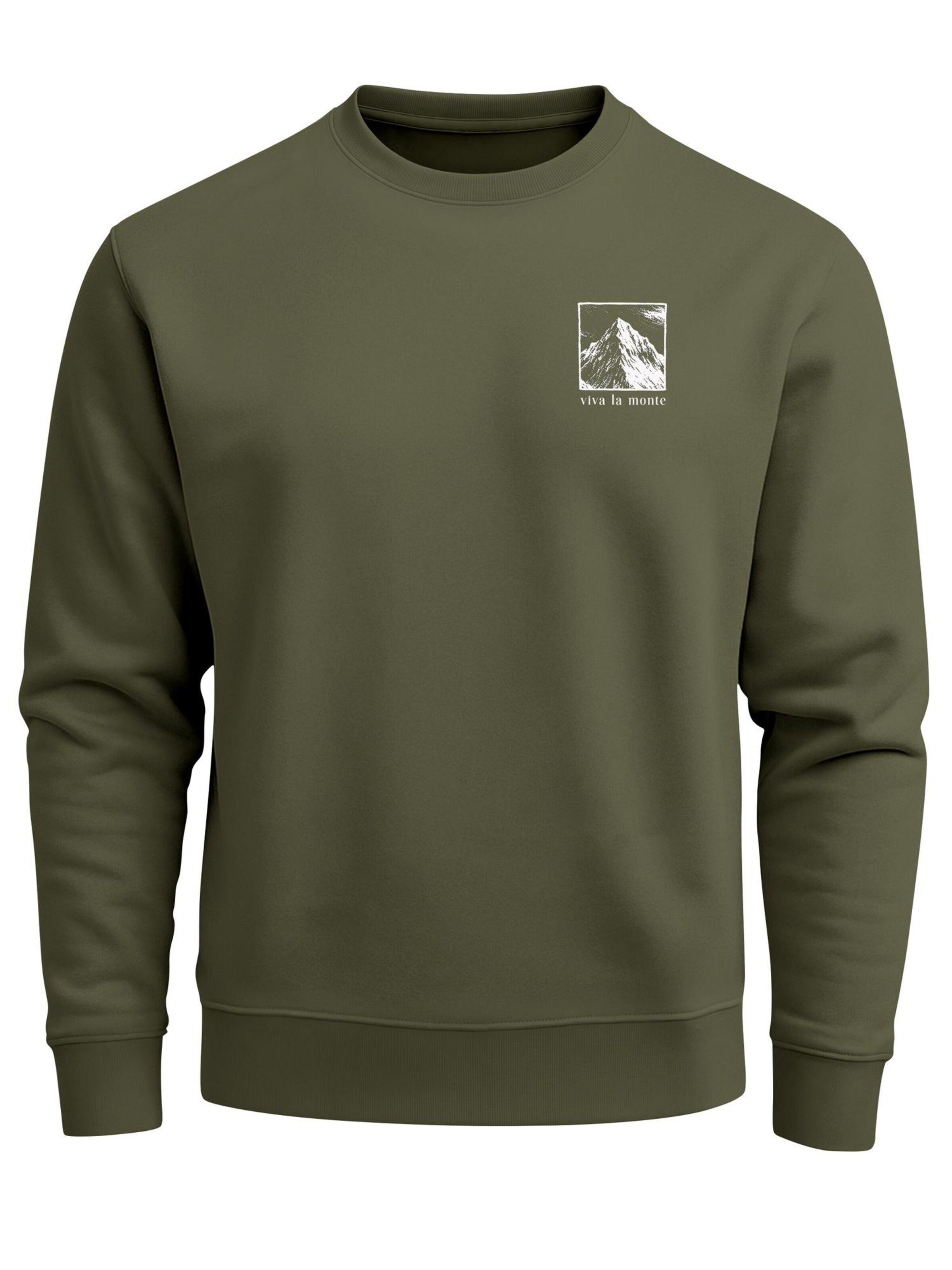 Neverless Sweatshirt 'viva la monte' in Green: front