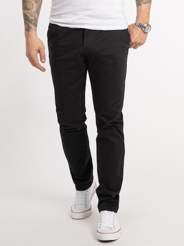 Indumentum Regular Chino Pants in Black: front