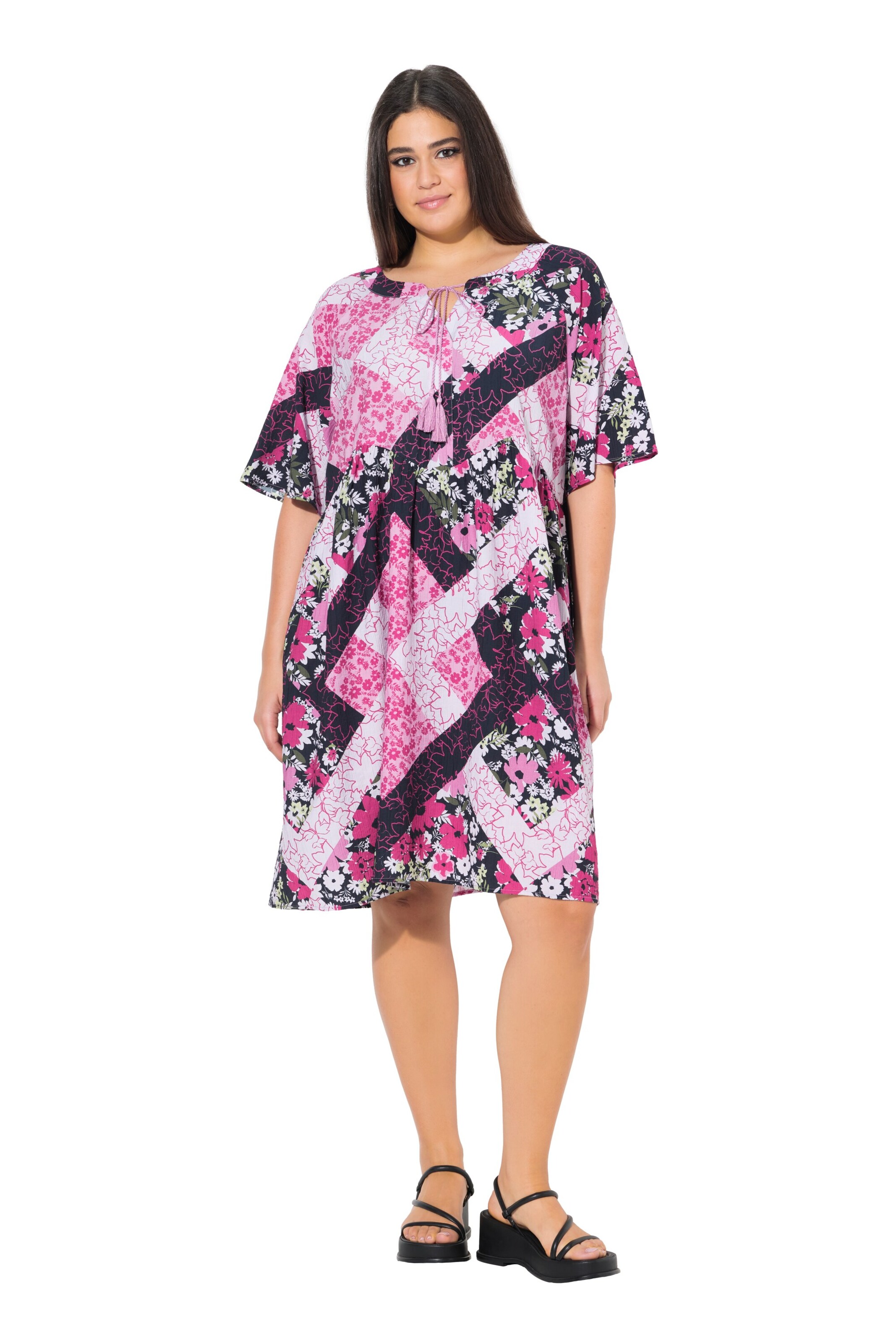 Ulla Popken Zomerjurk in Roze: voorkant