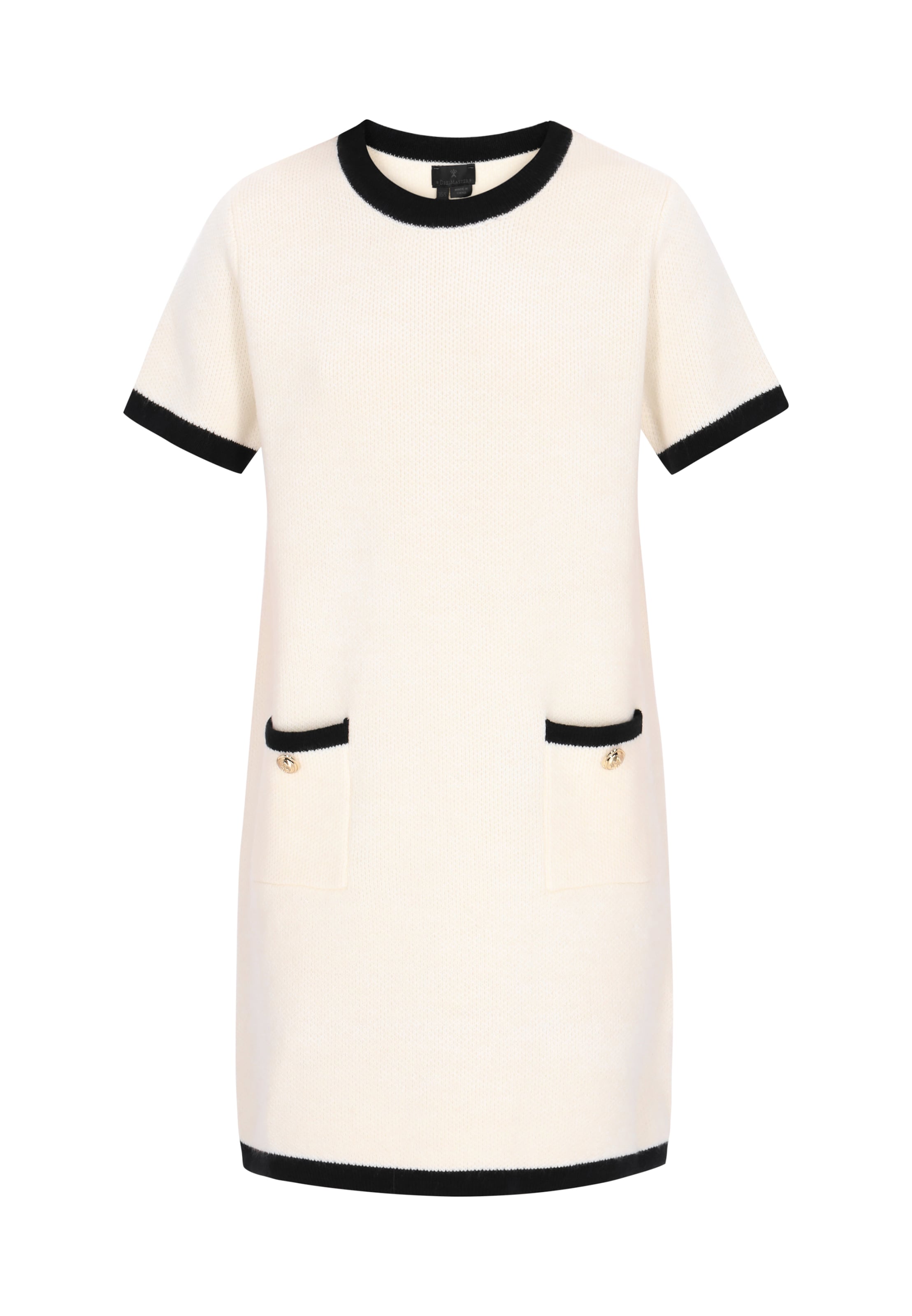 DreiMaster Klassik Πλεκτό φόρεμα σε λευκό: μπροστά