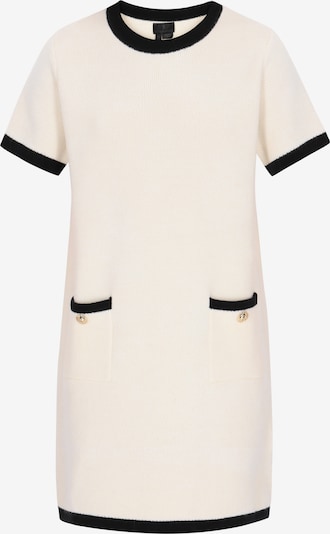 Megzta suknelė iš DreiMaster Klassik, spalva – juoda / balkšva, Prekių apžvalga