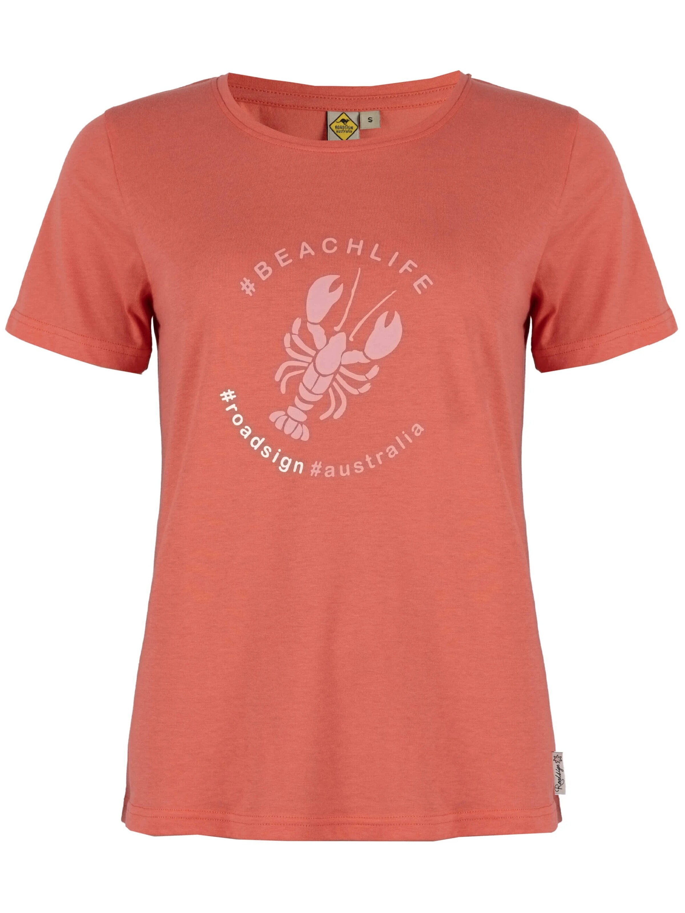 ROADSIGN australia Shirt 'T-Shirt Lobster stylisches Printshirt aus reiner Baumwolle mit hohem Tragekomfort' in Red: front