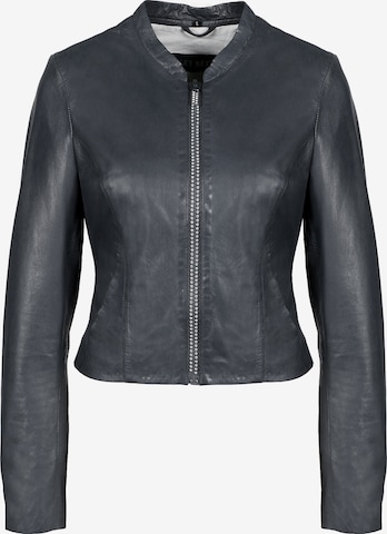 FREAKY NATION Välikausitakki ' Leather Jacket ' värissä sininen: etupuoli