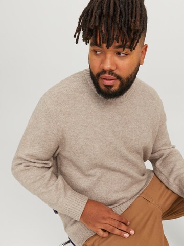 Jack & Jones Plus Sweater 'Ollie' in Beige