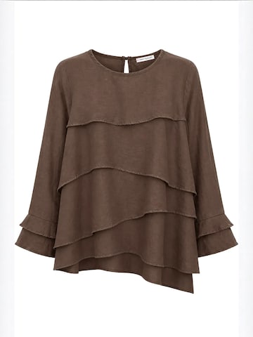 Camicia da donna 'Blusen' di MixRay in marrone: frontale
