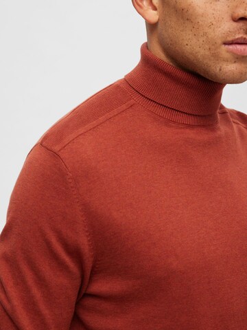 SELECTED HOMME Regular Fit Pullover 'Berg' in Braun