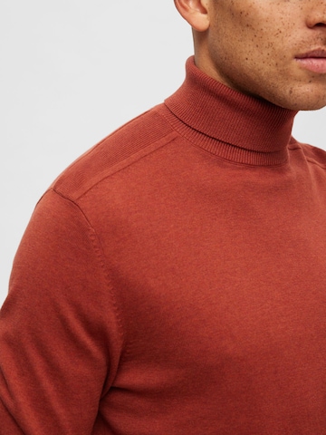 SELECTED HOMME Regular Fit Pullover 'Berg' in Braun