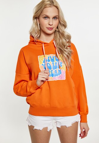 IZIA Sweatshirt in Oranje: voorkant