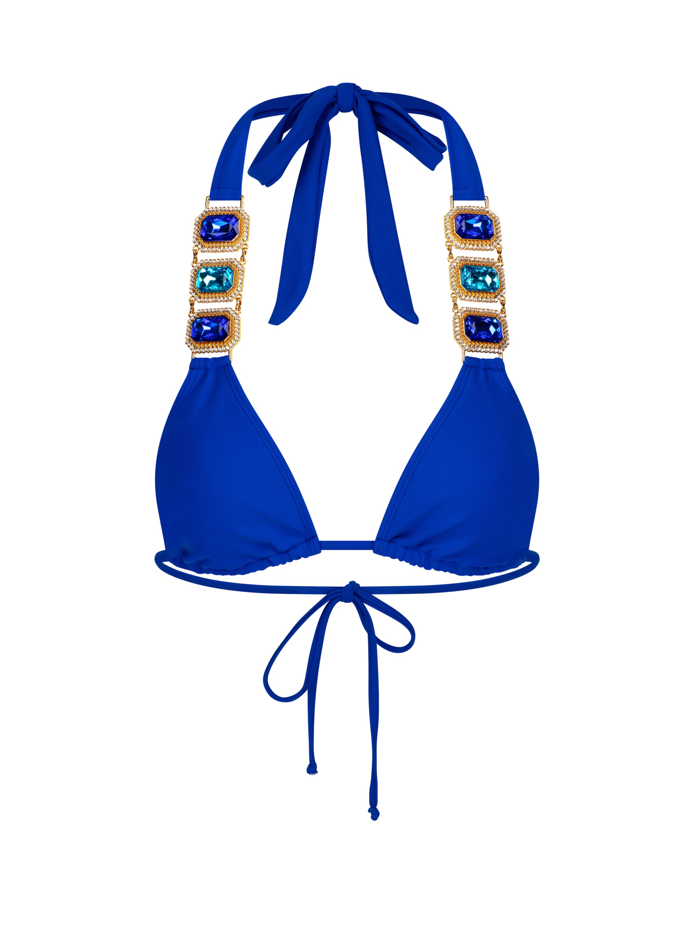 Moda Minx Triangel Bikinitop 'Boujee' in Blau: Vorderseite