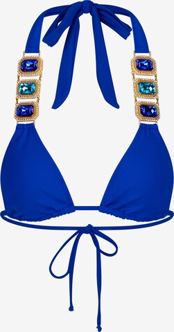Moda Minx Triangle Bikini Top 'Boujee' in Blue: front