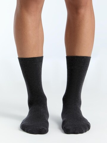 Albero Natur Socks 'Bio-Baumwoll-Socken mit längerem Bündchen - 4er Pack' in Grey