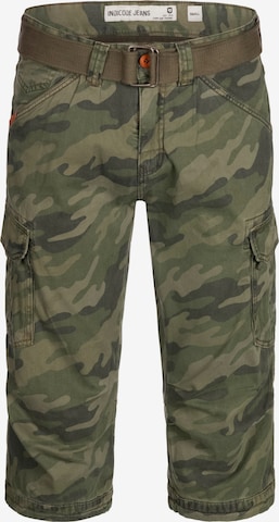 Regular Pantalon cargo 'Nicolas Check' INDICODE JEANS en vert : devant