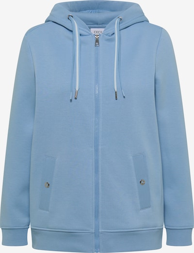 CECIL Sweatjacke mit strukturierter Oberfläche in XXXL in hellblau, Produktansicht