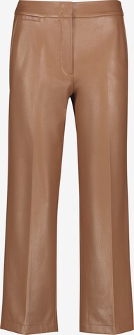 GERRY WEBER Wide leg Pleated Pants in Brown: front