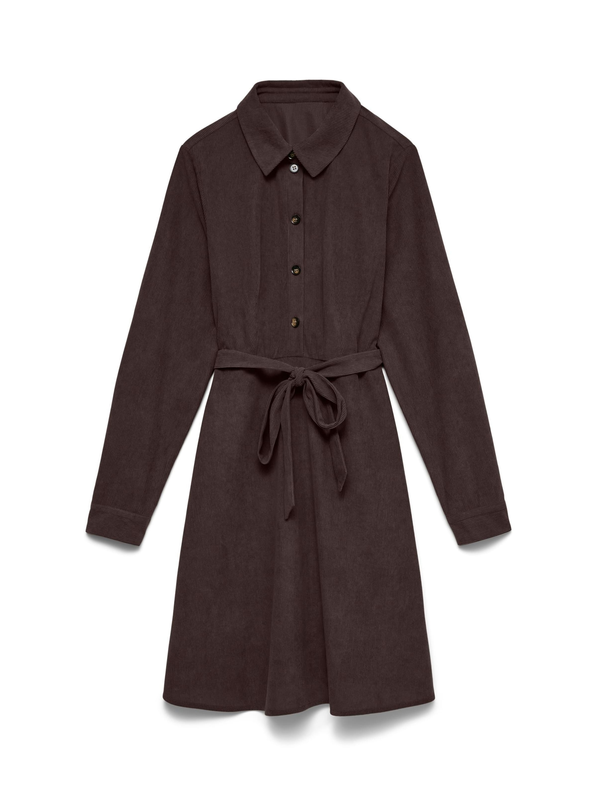 Vero Moda Curve Blousejurk 'SANDY' in Bruin: voorkant
