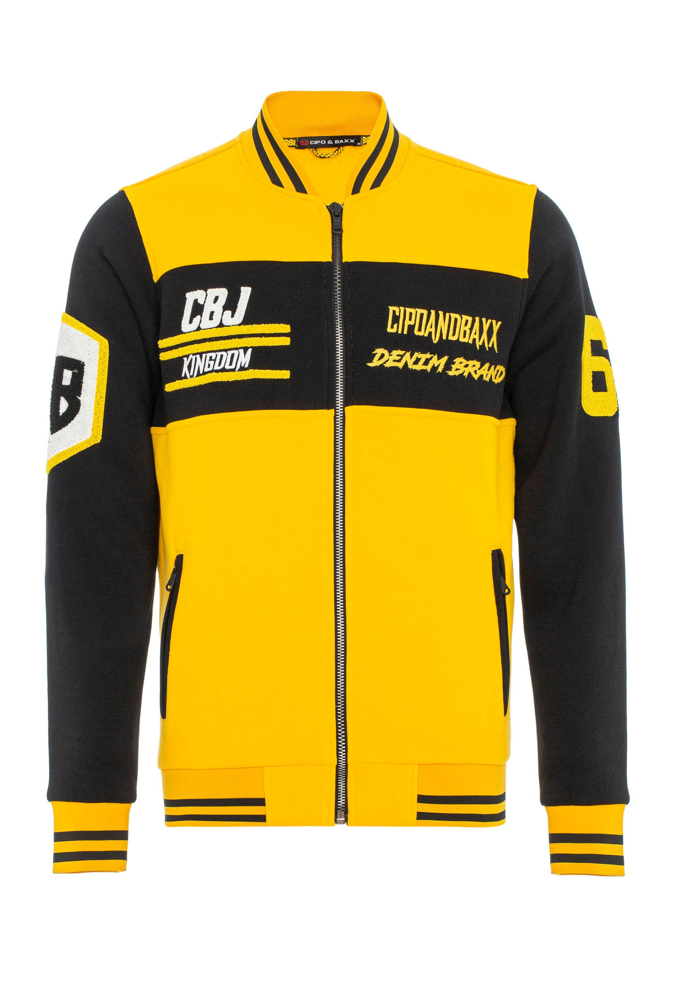 CIPO & BAXX Zip-Up Hoodie in Yellow: front